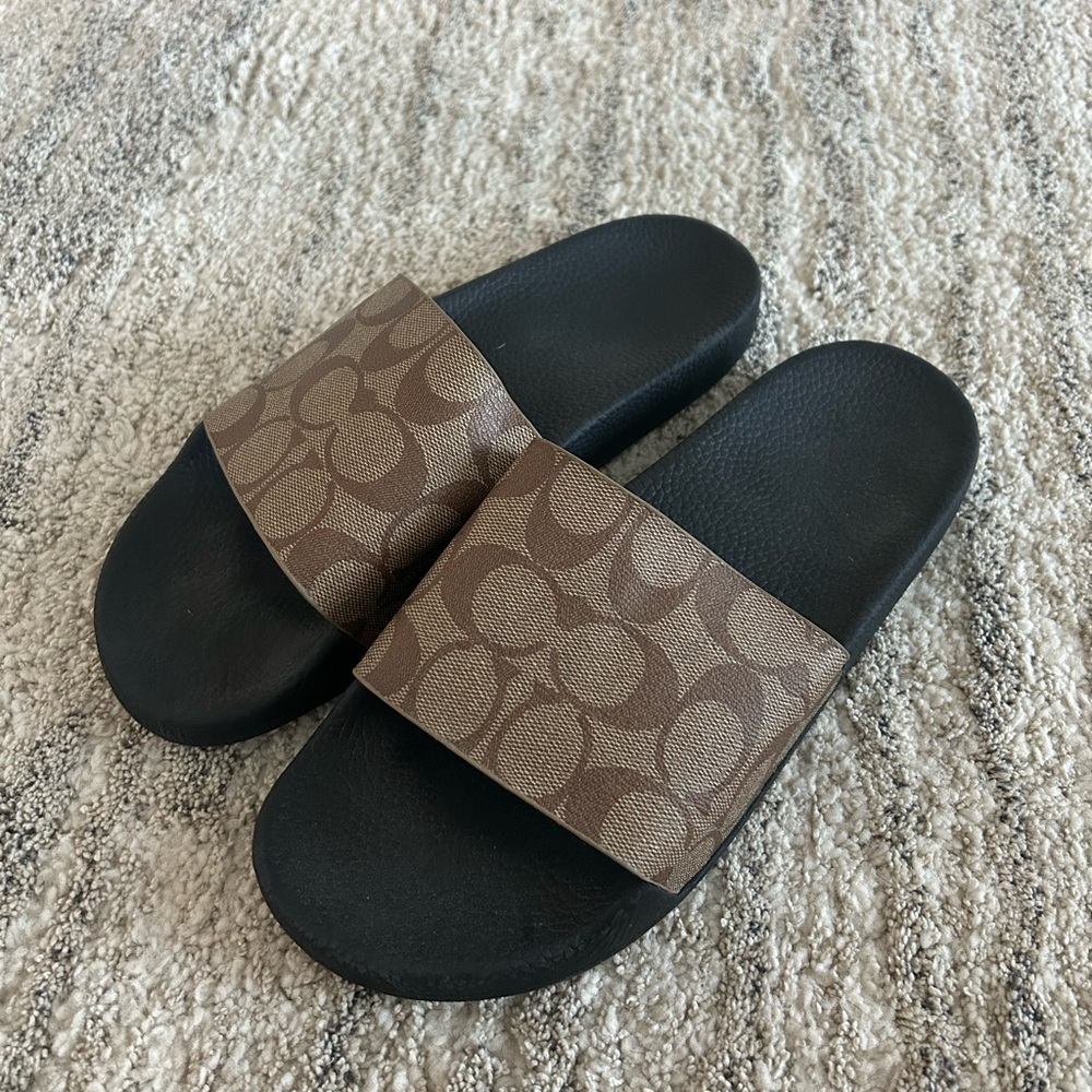 Coach Brown Slide Sandals